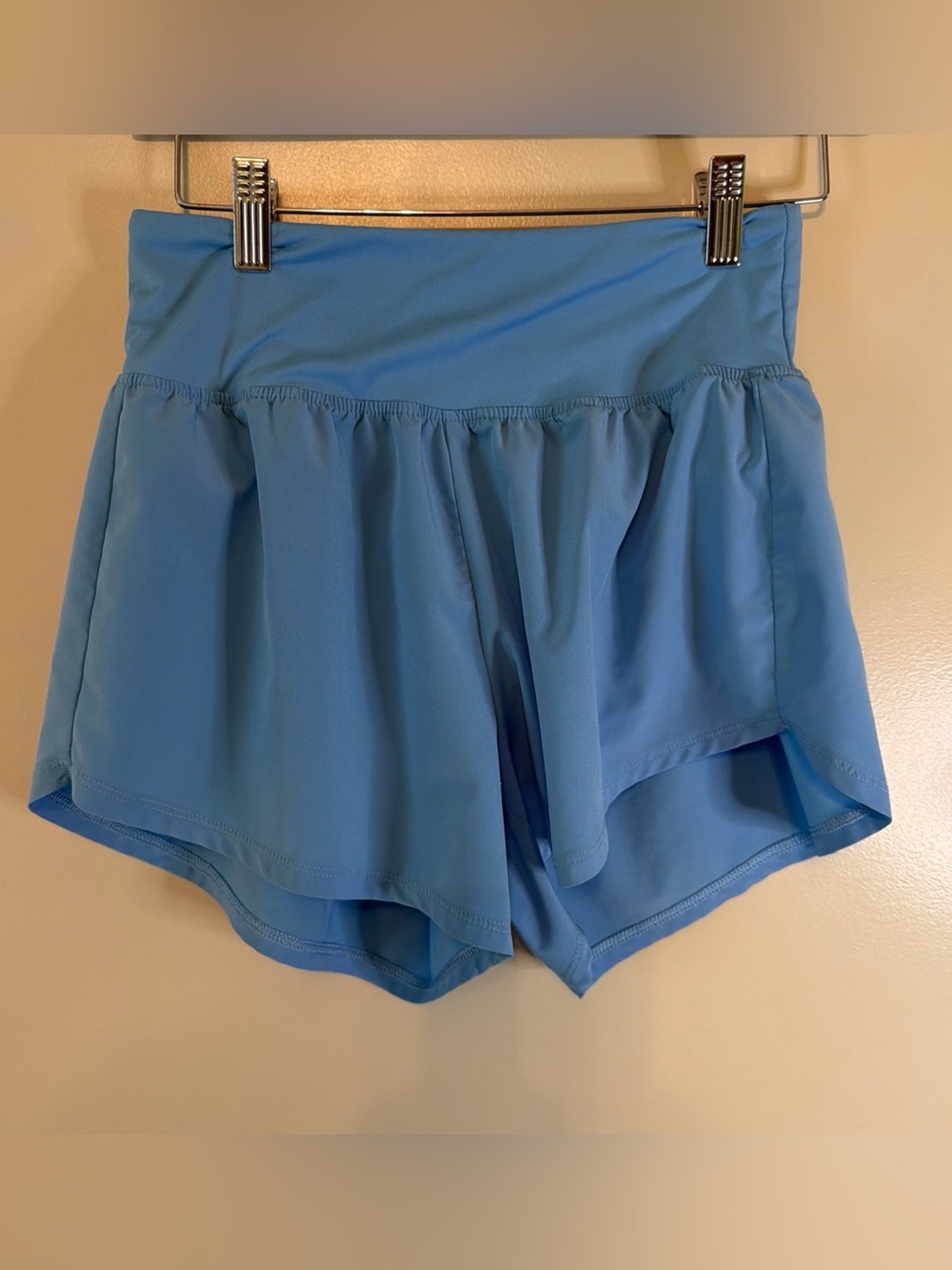 Women’s Running Shorts High Rise Blue Athletic Activewear Built-In Liner sz S